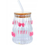 Szklanka Do Napojów Kubek Ze Słomka Przykrywka Do Smootkie Kawy 450ml
