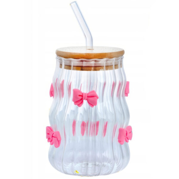 Szklanka Do Napojów Kubek Ze Słomka Przykrywka Do Smootkie Kawy 450ml