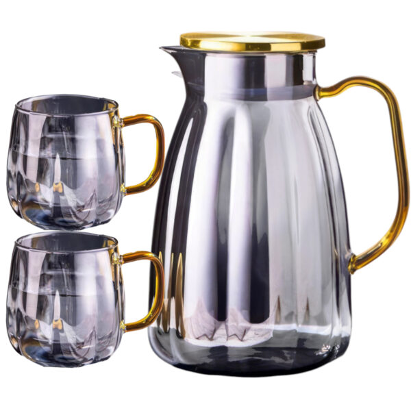 Szklany Dzbanek 1600ml i Szklanki 350ml Zestaw do Napojów Opalizujący Komplet