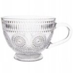 Filiżanka Do Kawy Retro Szklanka z Uchem Grube Szkło 400ml - obrazek 6