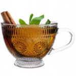 Filiżanka Do Kawy Retro Szklanka z Uchem Grube Szkło 400ml - obrazek 2