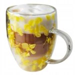 Szklanka do Herbaty Kawy Termiczna z Kwiatami w Środku 300ml