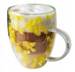 Szklanka do Herbaty Kawy Termiczna z Kwiatami w Środku 300ml