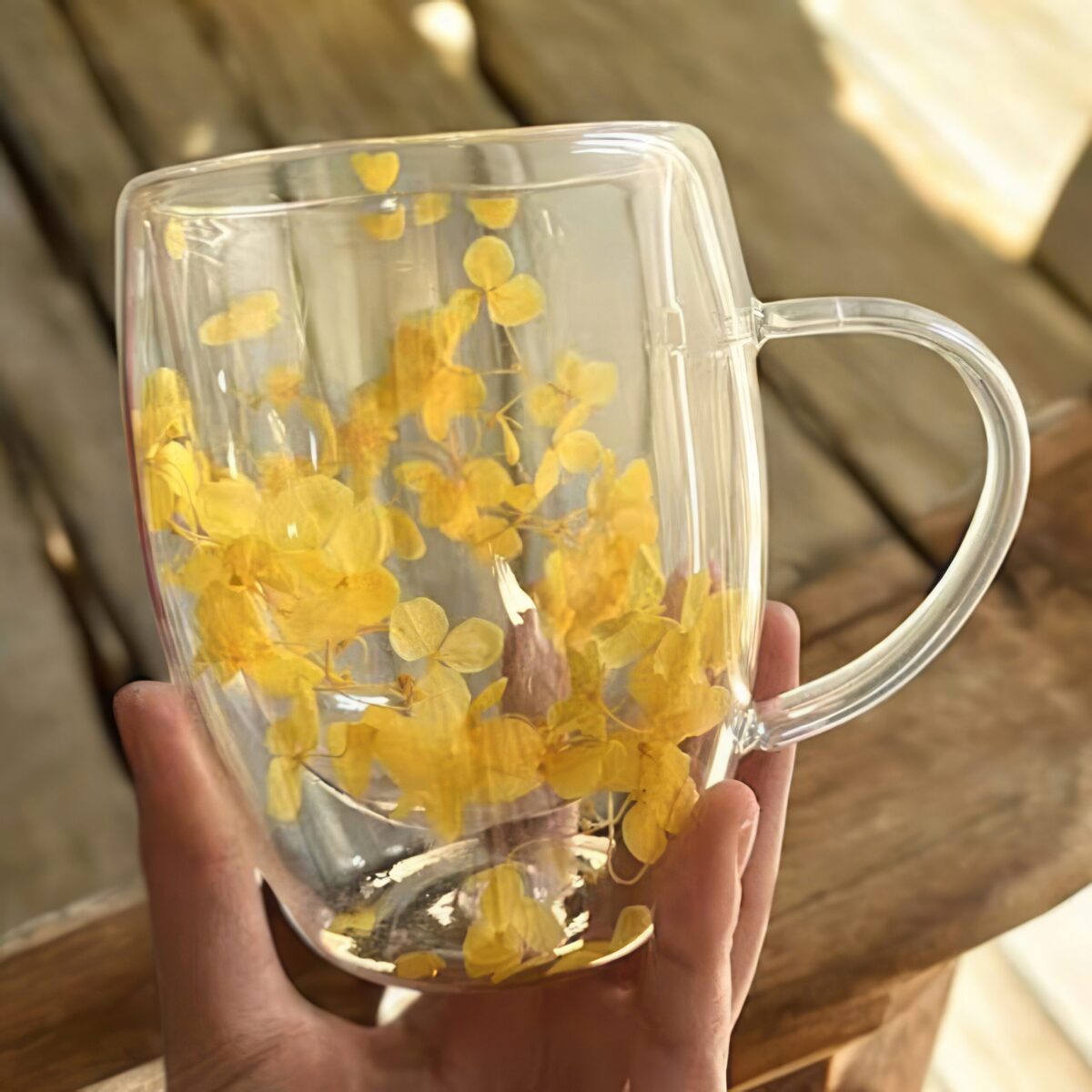 Szklanka do Herbaty Kawy Termiczna z Kwiatami w Środku 300ml - obrazek 5