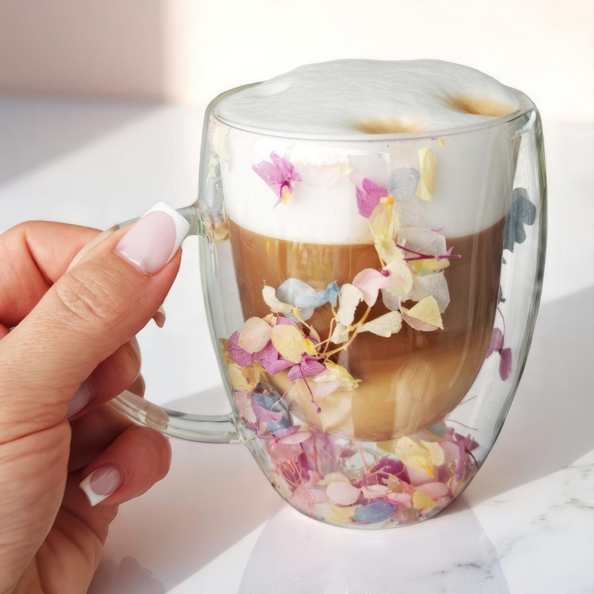 Szklanka do Herbaty Kawy Termiczna z Kwiatami w Środku 300ml - obrazek 4