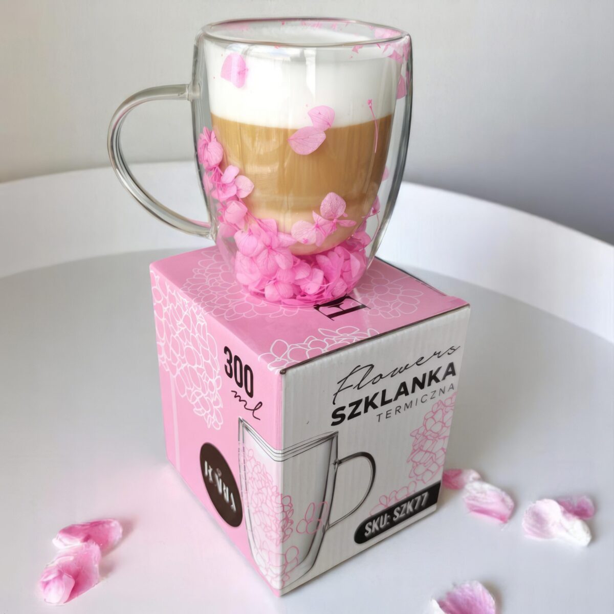 Szklanka do Herbaty Kawy Termiczna z Kwiatami w Środku 300ml - obrazek 6