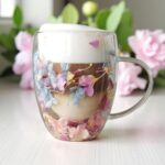 Szklanka do Herbaty Kawy Termiczna z Kwiatami w Środku 300ml - obrazek 2