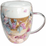 Szklanka do Herbaty Kawy Termiczna z Kwiatami w Środku 300ml