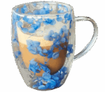 Szklanka do Herbaty Kawy Termiczna z Kwiatami w Środku 300ml