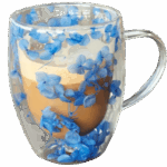 Szklanka do Herbaty Kawy Termiczna z Kwiatami w Środku 300ml