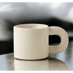 Kubek Ceramiczny z Uchem na Kawę Herbatę Duży Kremowy 300ml - obrazek 2