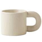 Kubek Ceramiczny z Uchem na Kawę Herbatę Duży Kremowy 300ml