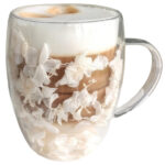 Szklanka Termiczna do Herbaty Kawy z Kwiatami w Środku 300ml