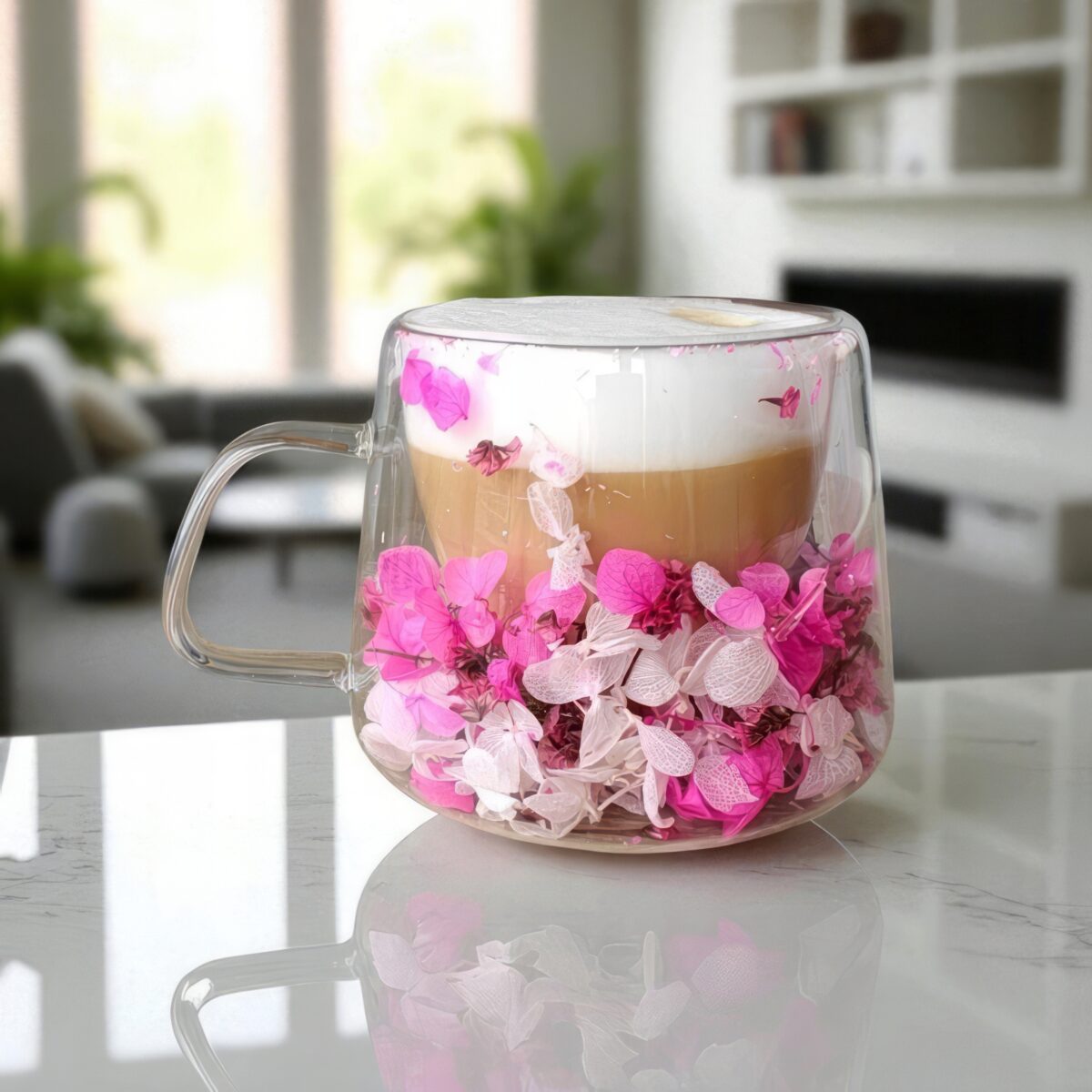 Szklanka Termiczna do Kawy Latte z Kwiatami w Środku 180ml - obrazek 5