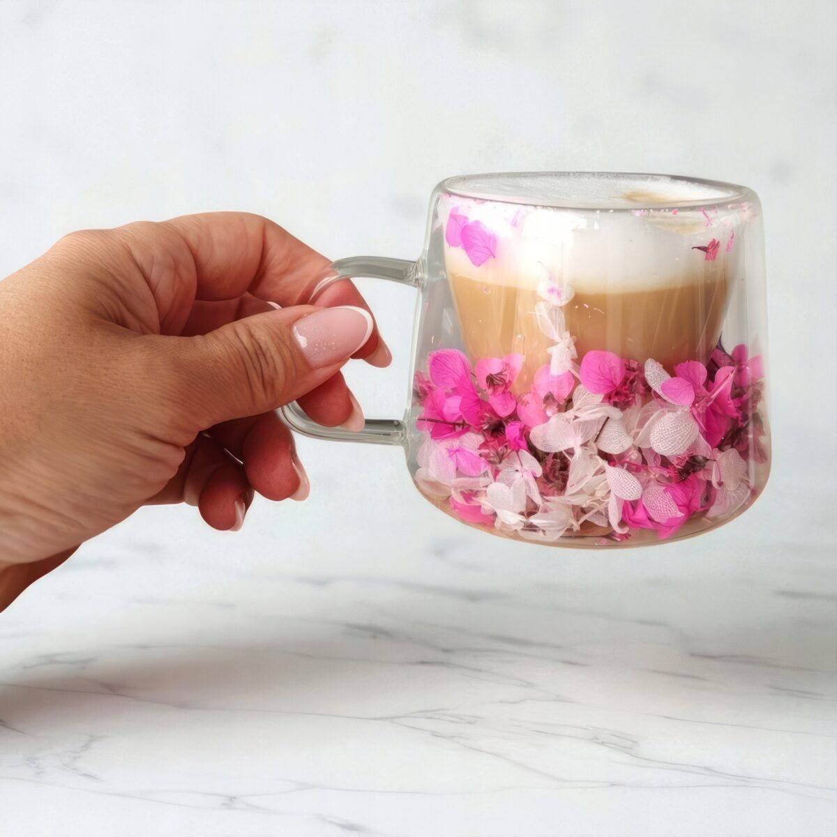 Szklanka Termiczna do Kawy Latte z Kwiatami w Środku 180ml - obrazek 4