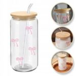 Szklanka Do Smootkie, Napojów ze Słomką Przykrywką 450ml - obrazek 5