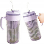 Szklany Bidon Na Napoje Herbatę Szklana Słomka Sitko 550ml