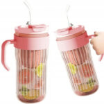 Szklany Bidon Na Napoje Herbatę Szklana Słomka Sitko 550ml