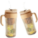 Szklany Bidon Na Napoje Herbatę Szklana Słomka Sitko 550ml