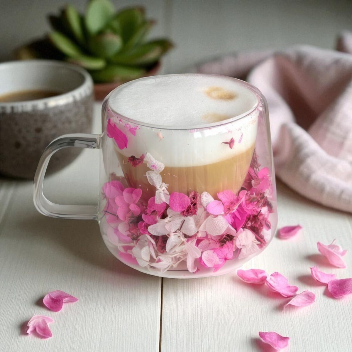 Szklanka Termiczna do Kawy Latte z Kwiatami w Środku 180ml - obrazek 6