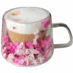Szklanka Termiczna do Kawy Latte z Kwiatami w Środku 180ml