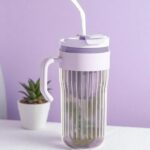 Szklany Bidon Na Napoje Herbatę Szklana Słomka Sitko 550ml - obrazek 2