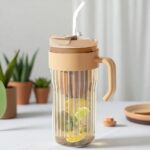 Szklany Bidon Na Napoje Herbatę Szklana Słomka Sitko 550ml - obrazek 2