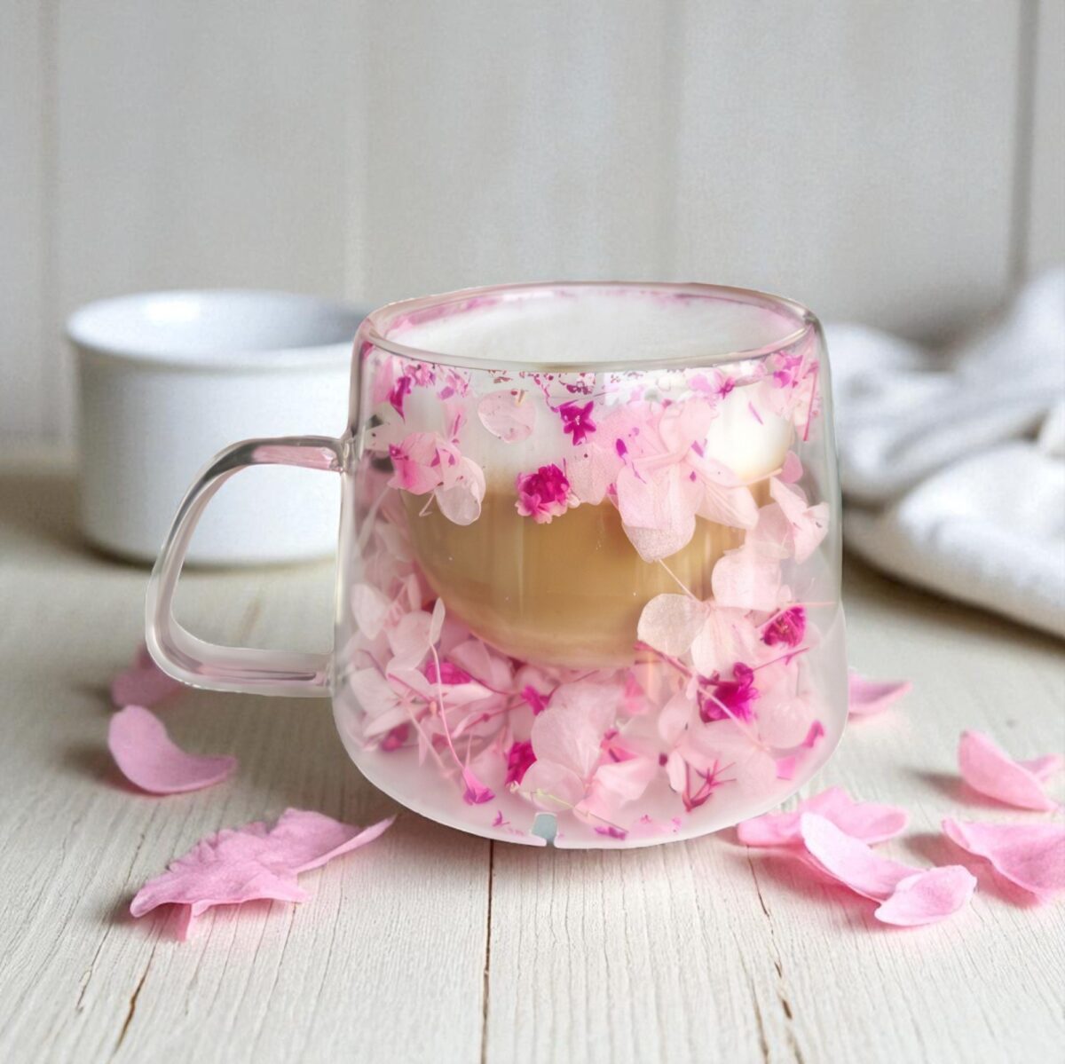 Szklanka Termiczna do Kawy Latte z Kwiatami w Środku 180ml - obrazek 7